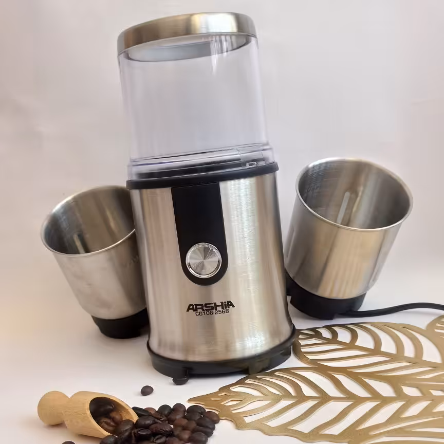آسیاب  برقی عرشیا دومخزنه مدل 2568 استیل مخصوص قهوه و ادویه