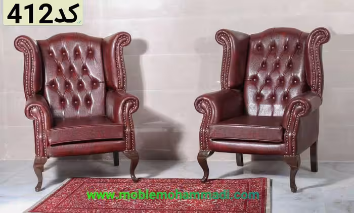 مبل راحتی چستر  لمسه دست ست 8 نفره کد 412