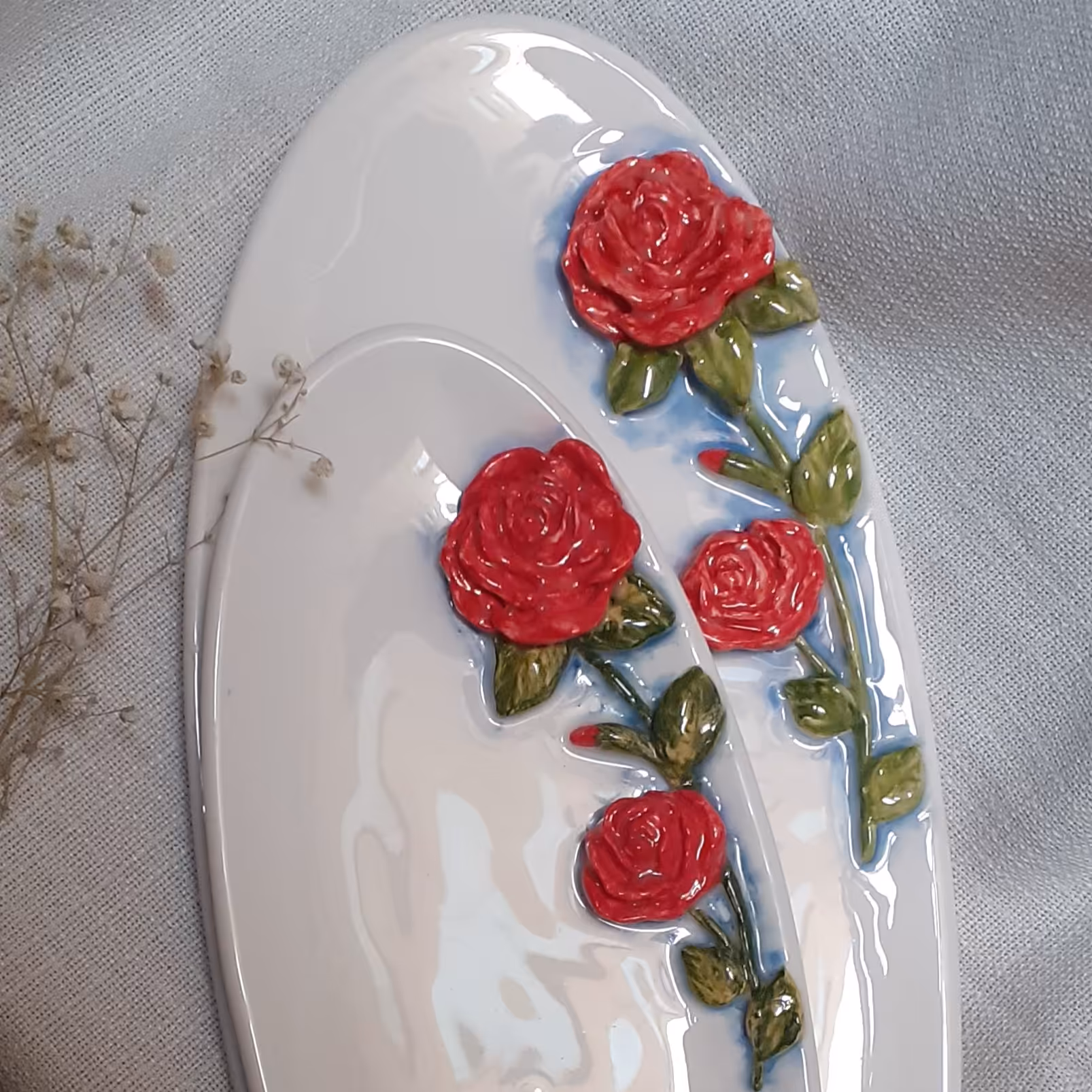 دیس و دیسچه شیرینی خوری و خرما خوری مدل گل رز