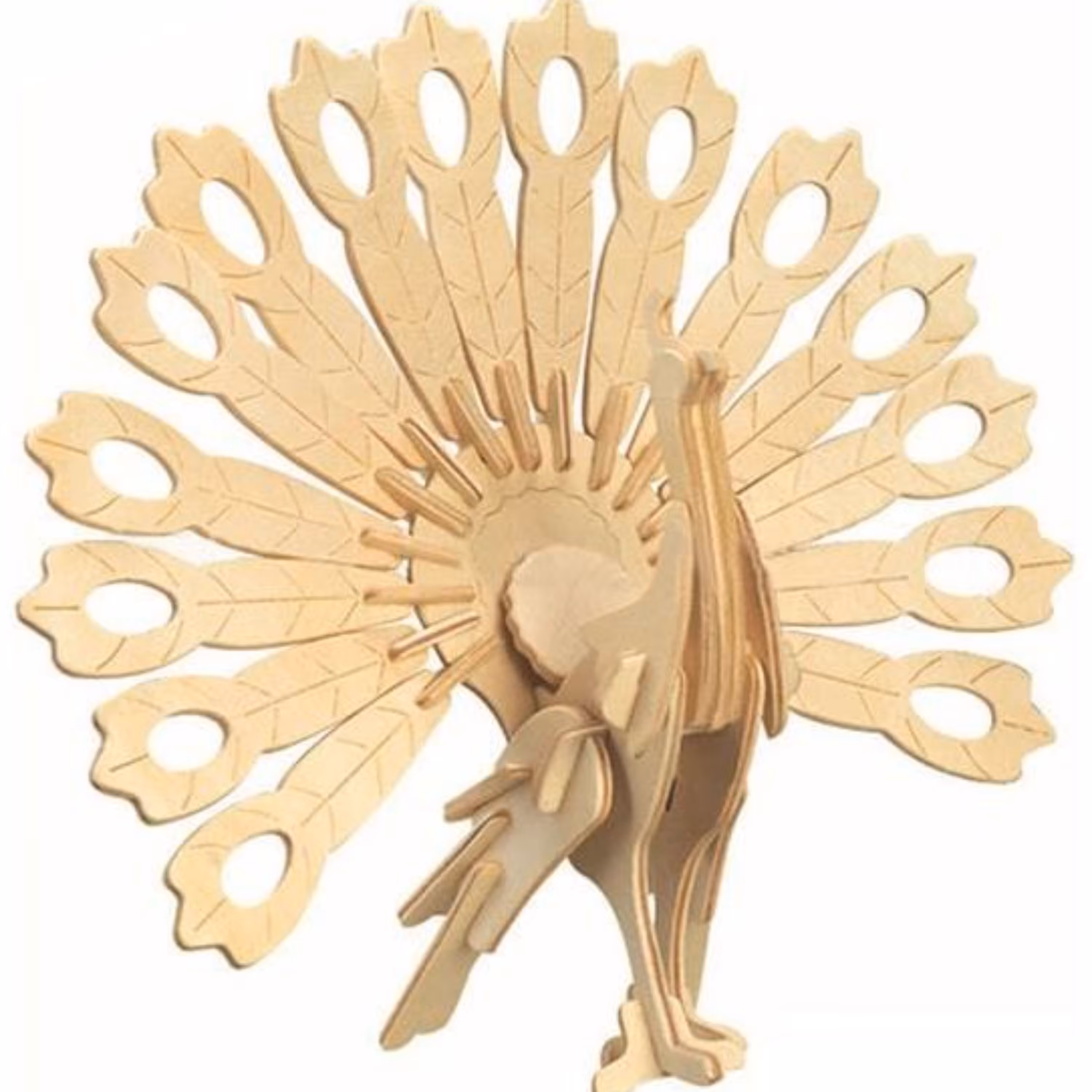 پازل چوبی سه بعدیWooden Puzzle 3D طرح طاووس آموزشی و سرگرمی قابلیت رنگ شدن دارد