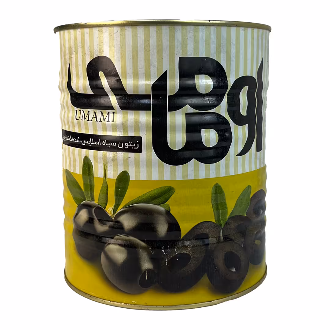 زیتون سیاه کله قوطی 3 کیلو اومامی