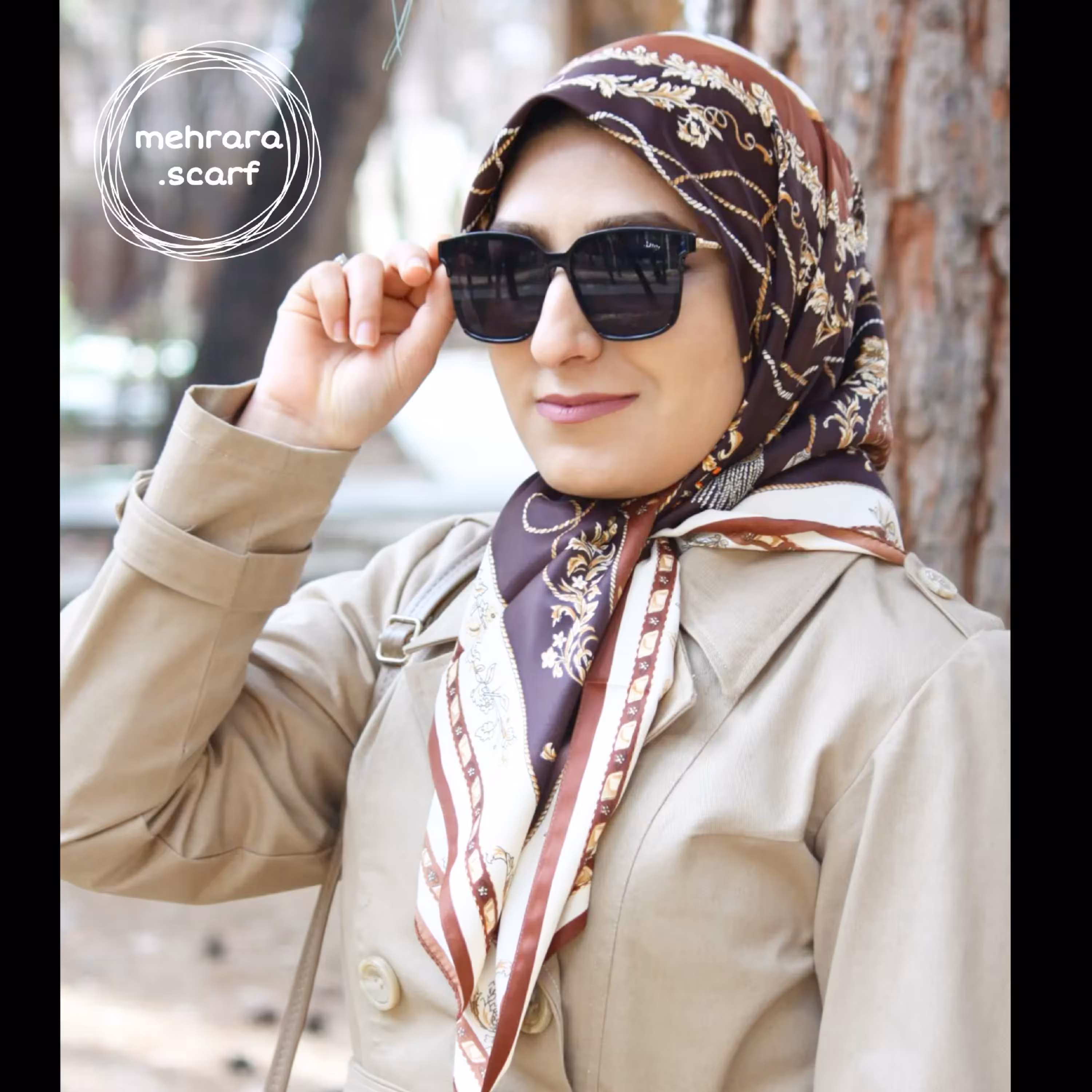 روسری ابریشم ساتن طلاکوب کد 2