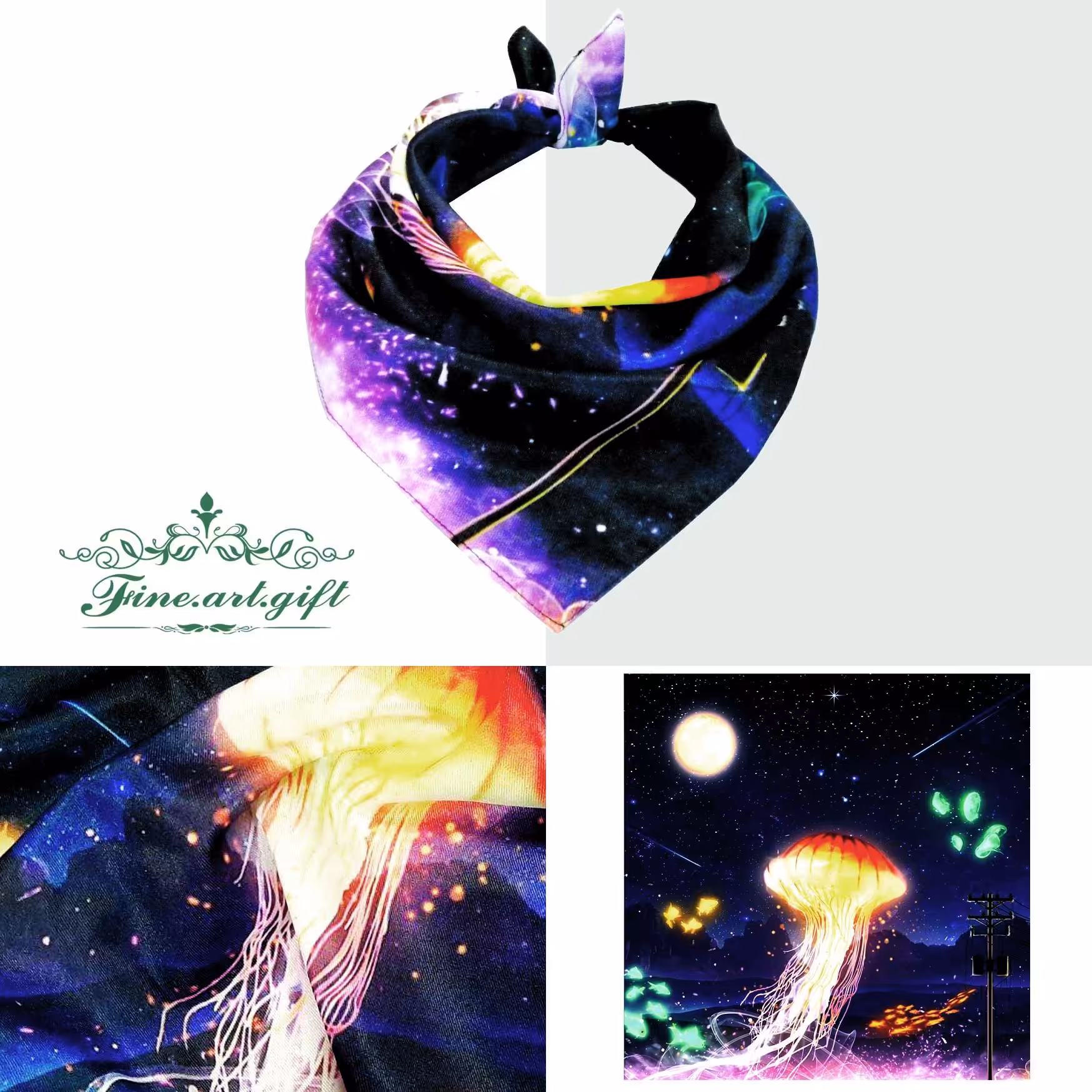 دستمال سر طرح عروس دریایی