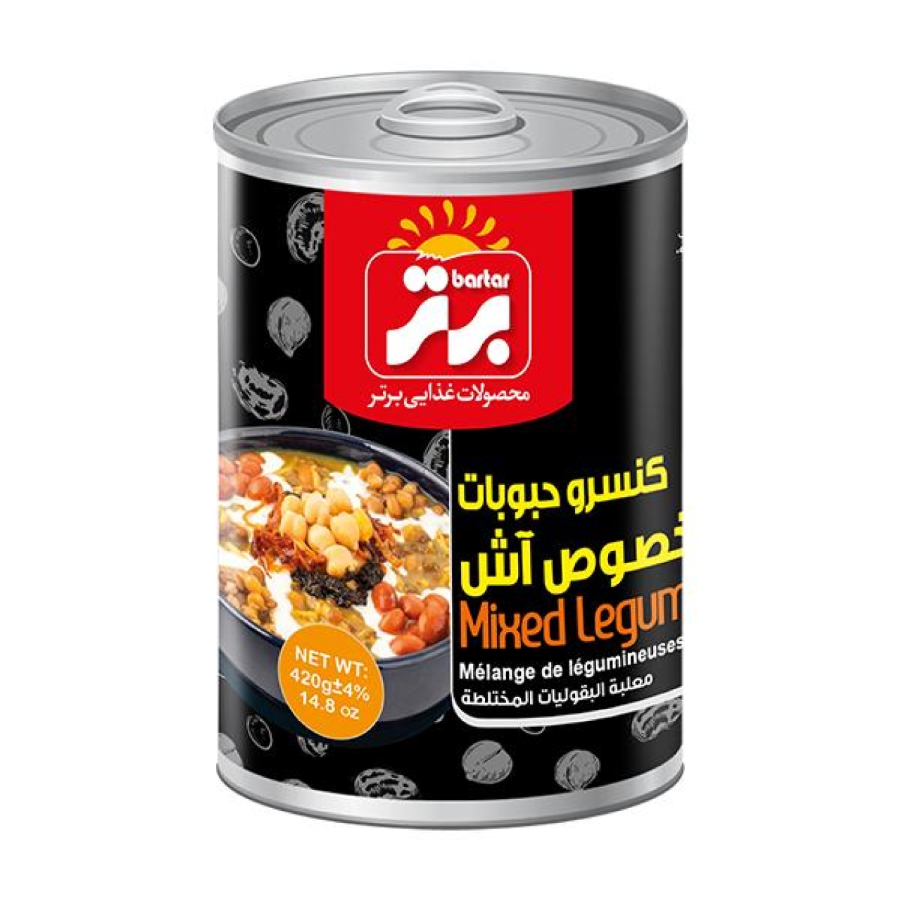 کنسرو حبوبات آش برتر مقدار 420 گرم