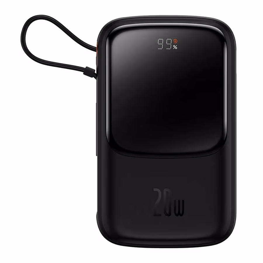 قیمت و خرید پاوربانک بیسوس مدل Qpow Pro PPQD060001 20W ظرفیت 10000mAH همراه کابل متصل لایتنینگ | یاس ارتباط
