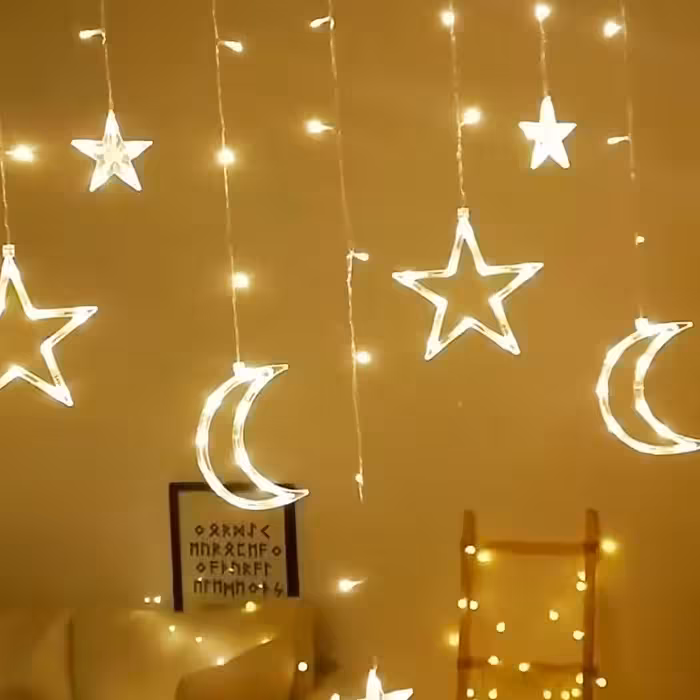 ریسه سوزنی آفتابی طرح ماه و ستاره