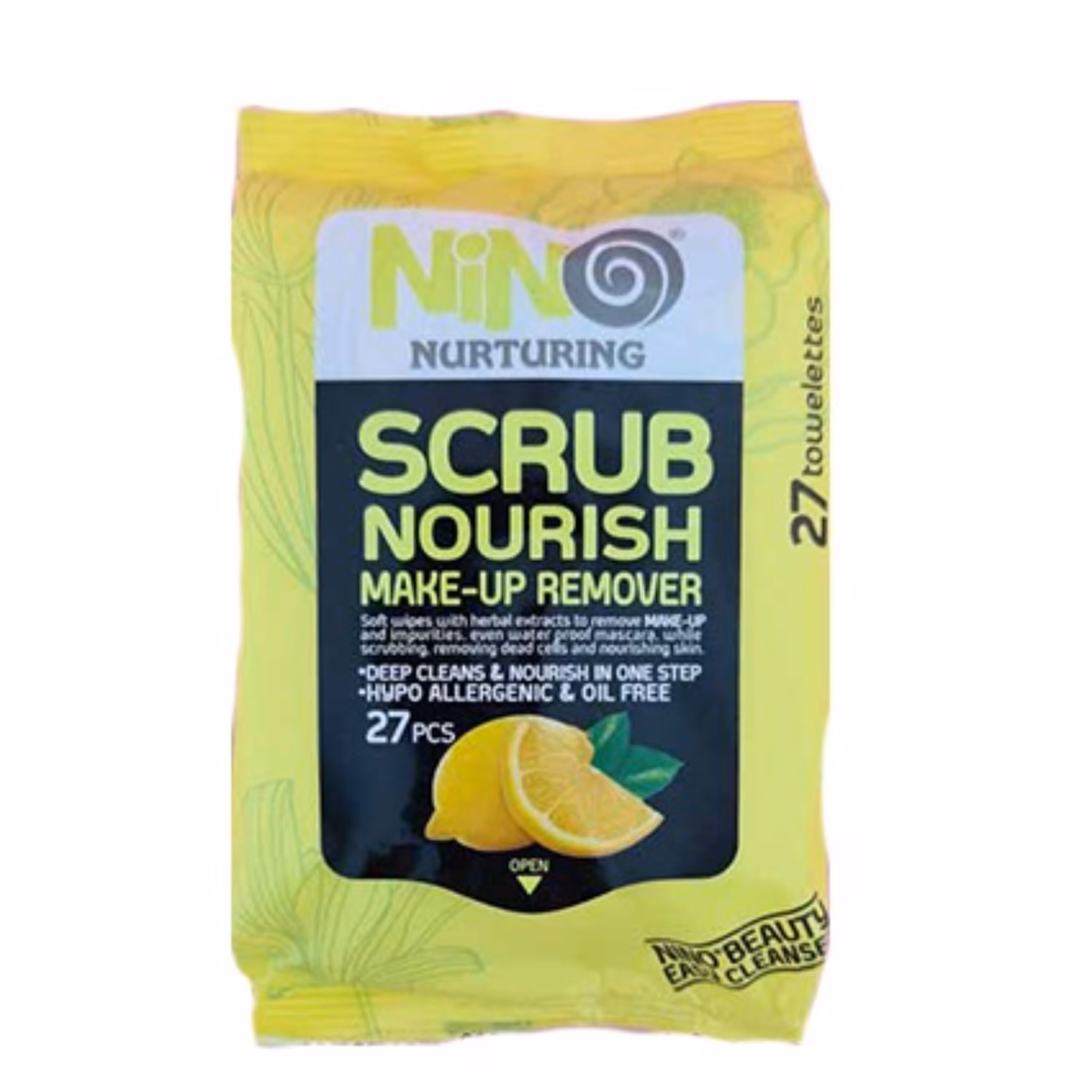 دستمال مرطوب آرایش پاک کن 27 برگ لایه بردار نینو