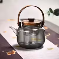 قوری پیرکس دسته چوبی