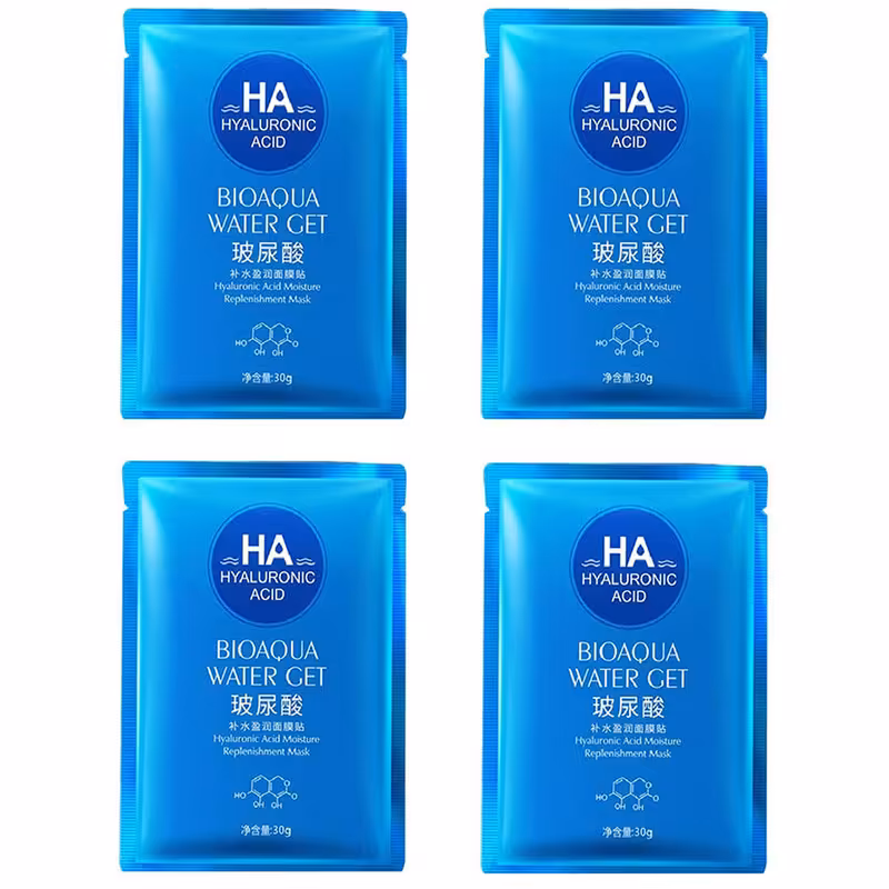  ماسک صورت بایو آکوا مدل HA وزن 30 گرم مجموعه 4 عددی
