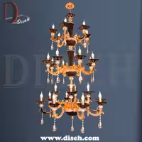 لوستر مشکی طلایی چند طبقه-برند دکوراتیو دیسه