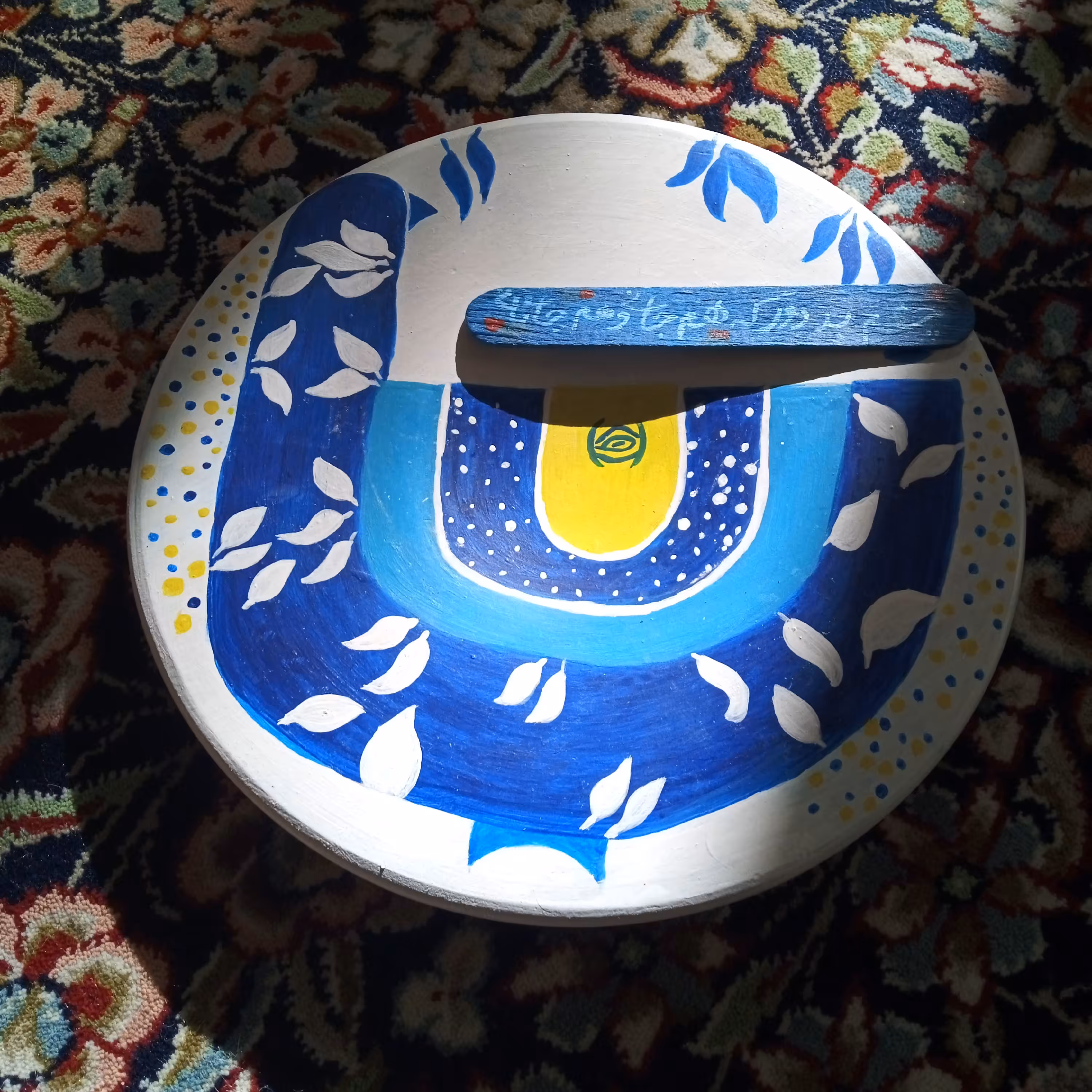 نقاشی روی دیوار کوب طرح گنجشک چشم زخم