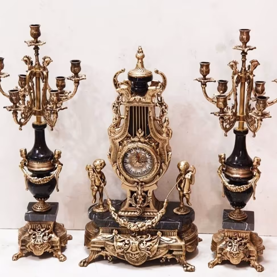 ساعت شمعدان مدل خروسی. طرح. سلطنتی 