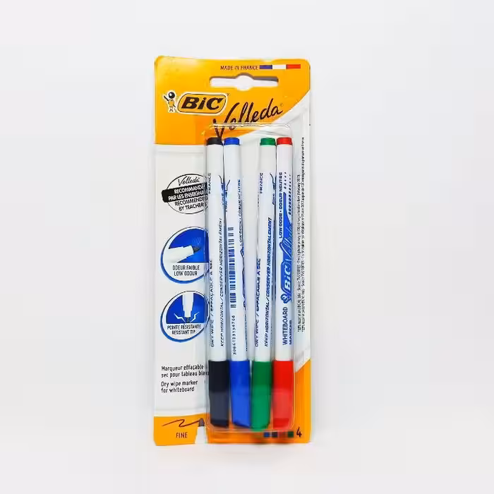 ماژیک وایت برد bic بسته 4 عددی محصول فرانسه