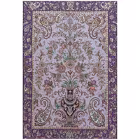 ترمه تابلوئی ابریشم کد TRTAB17یاسی بنفش نفیس لایی چسب دار بدون آستر مخصوص قاب