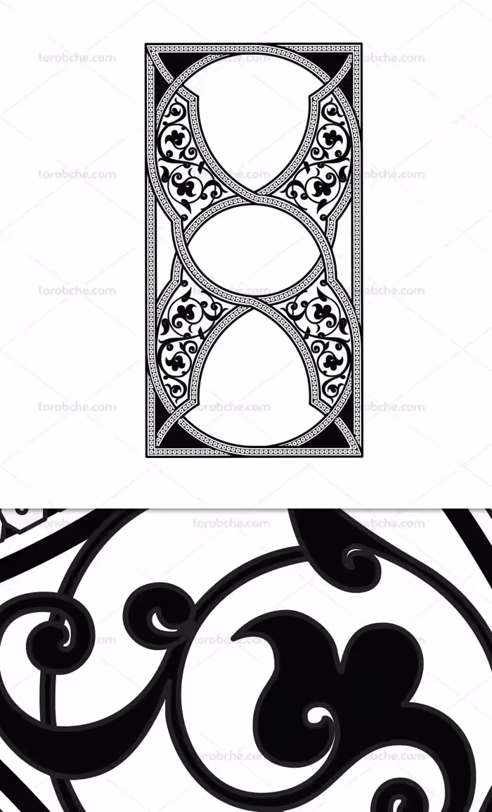 وکتور کادر و حاشیه اسلیمی مشکی | گرافیک با طعم تربچه