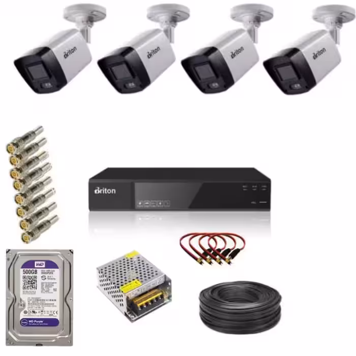 پکیج 4 دوربین مداربسته برایتون سری اقتصادی