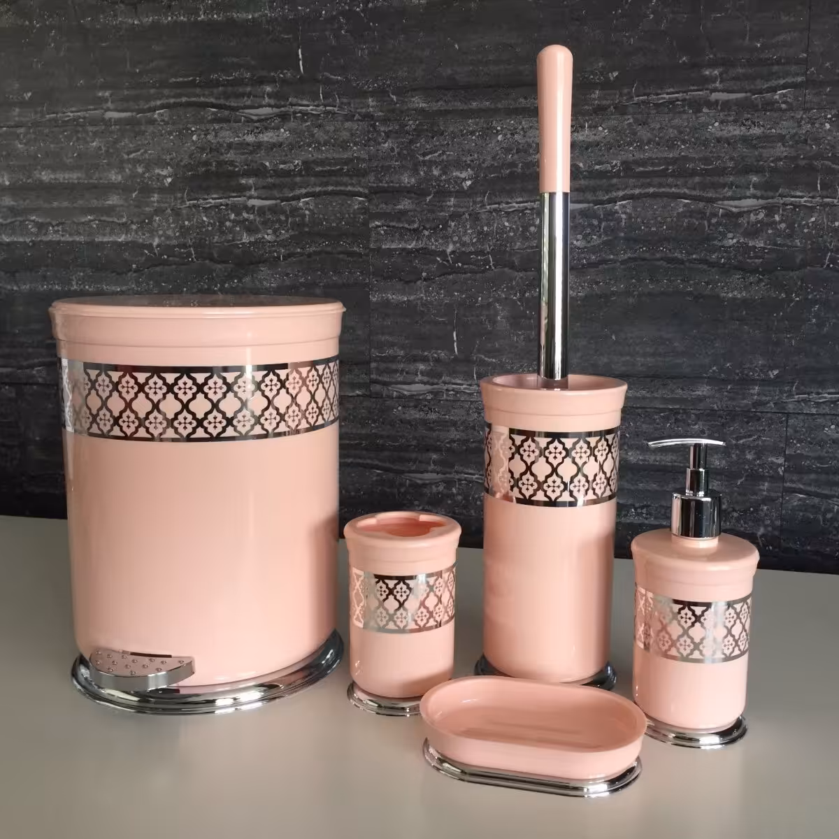 ست سرویس بهداشتی هارمونی مدل رویا رنگ صورتی