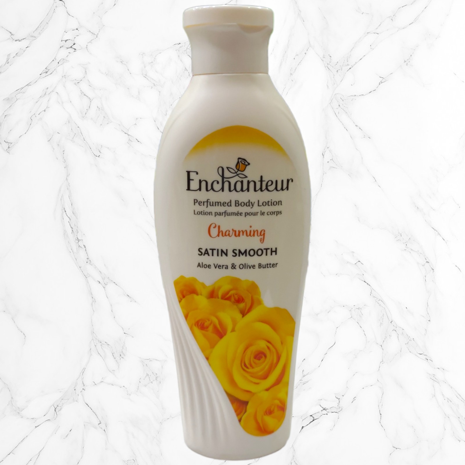 لوسیون بدن انشانتر ENCHANTEUR  حجم 250میل رایحه رز زرد محصول مالزی حاوی عصاره آلوورا و کره زیتون