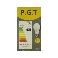 لامپ LED وات 7w برند PGT دارای 18 ماه گارنتی تعویض دارای رنگ های سفید و زرد