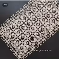 رانر رو میزی قلاب بافی 40 در 90