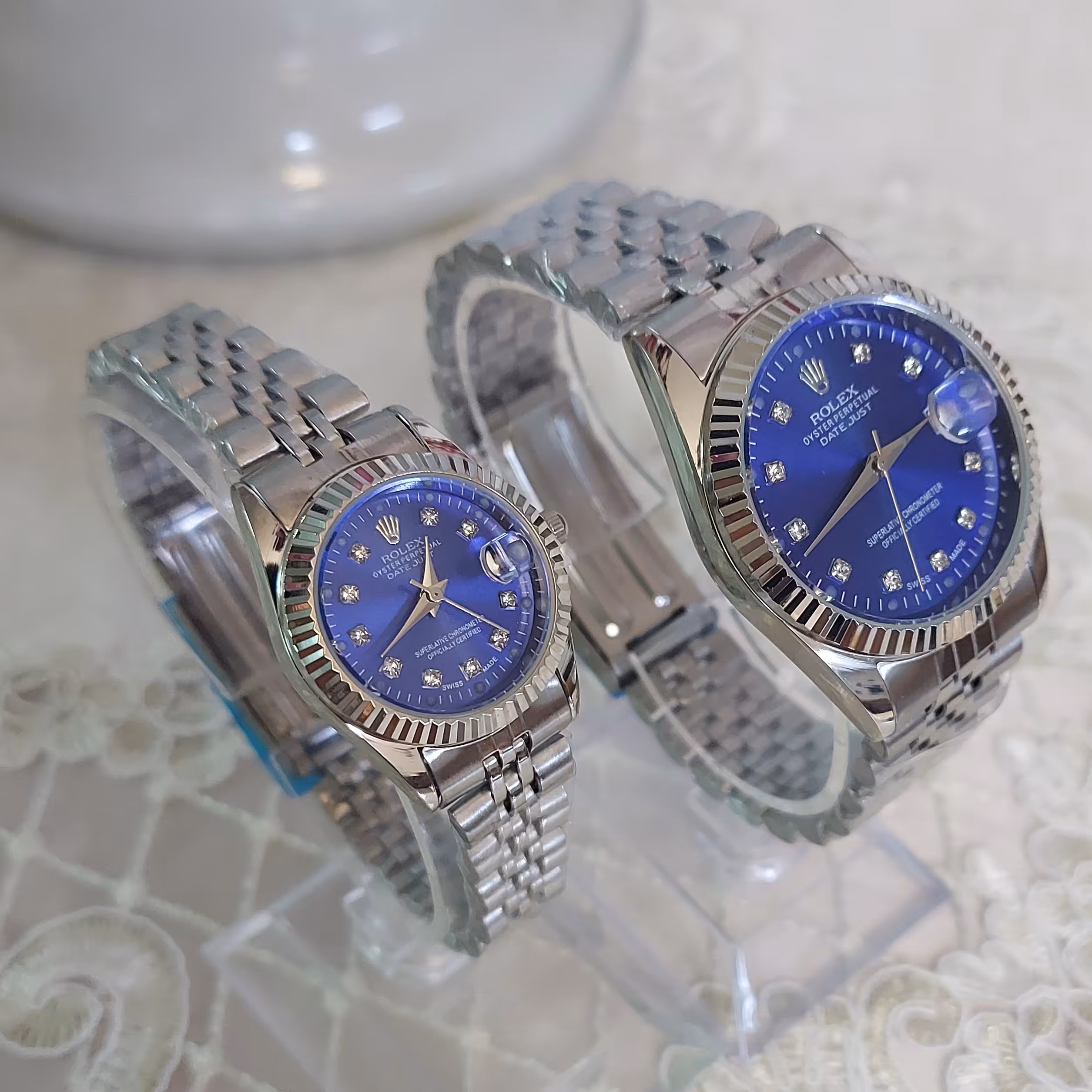 ساعت ست  زنانه مردانه رولکس Rolex صفحه آبی