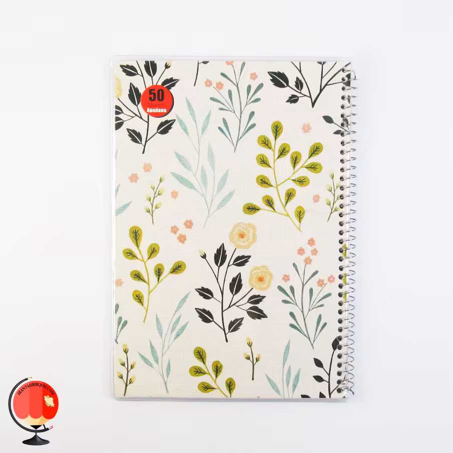 دفتر مشق 50 برگ سیمی مجلد طرح شاخه آپادانا