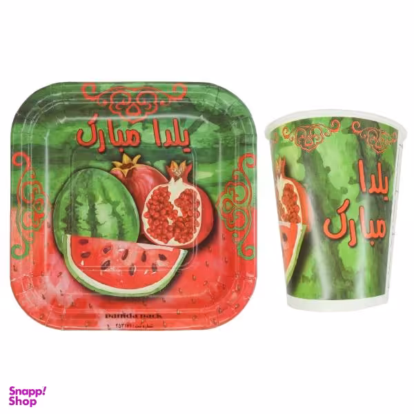 پیش دستی و لیوان یکبار مصرف مستر تم طرح یلدا بسته 40 عددی