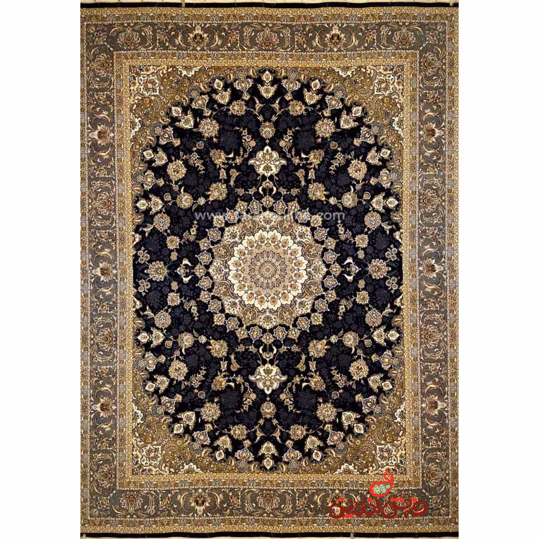 فرش ماشینی شاهکار صفویه 5340 سرمه ای