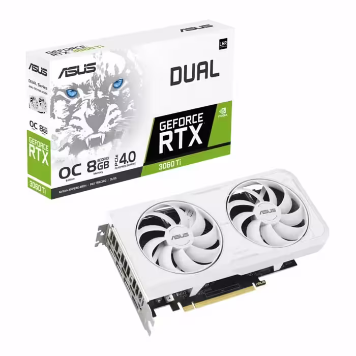 کارت گرافیک ایسوس Dual GeForce RTX 3060 Ti White OC Edition 8GB GDDR6X