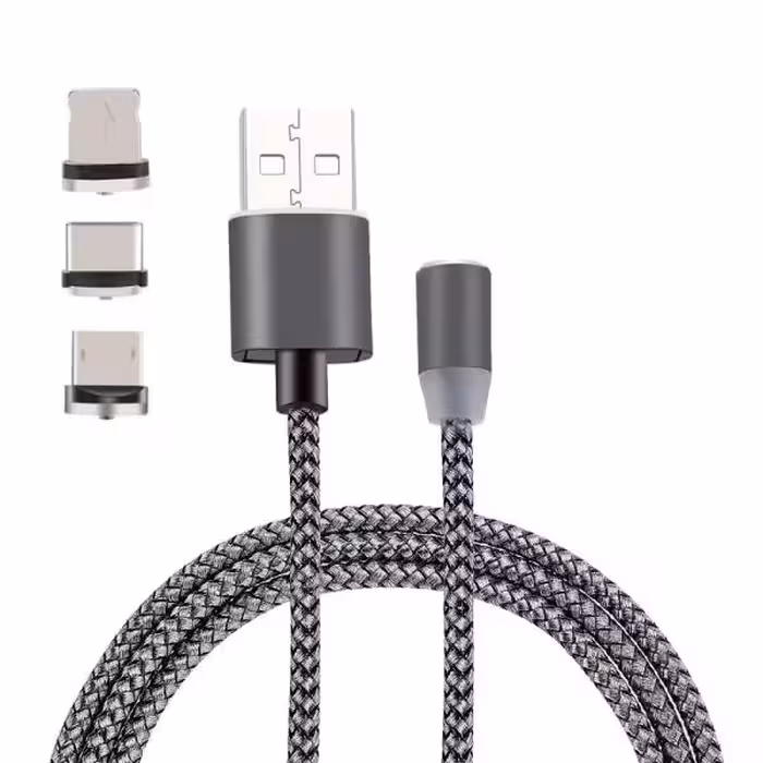کابل تبدیل مغناطیسی USB به microUSB  لایتنینگ  USB-C مدل A41 طول 1 متر