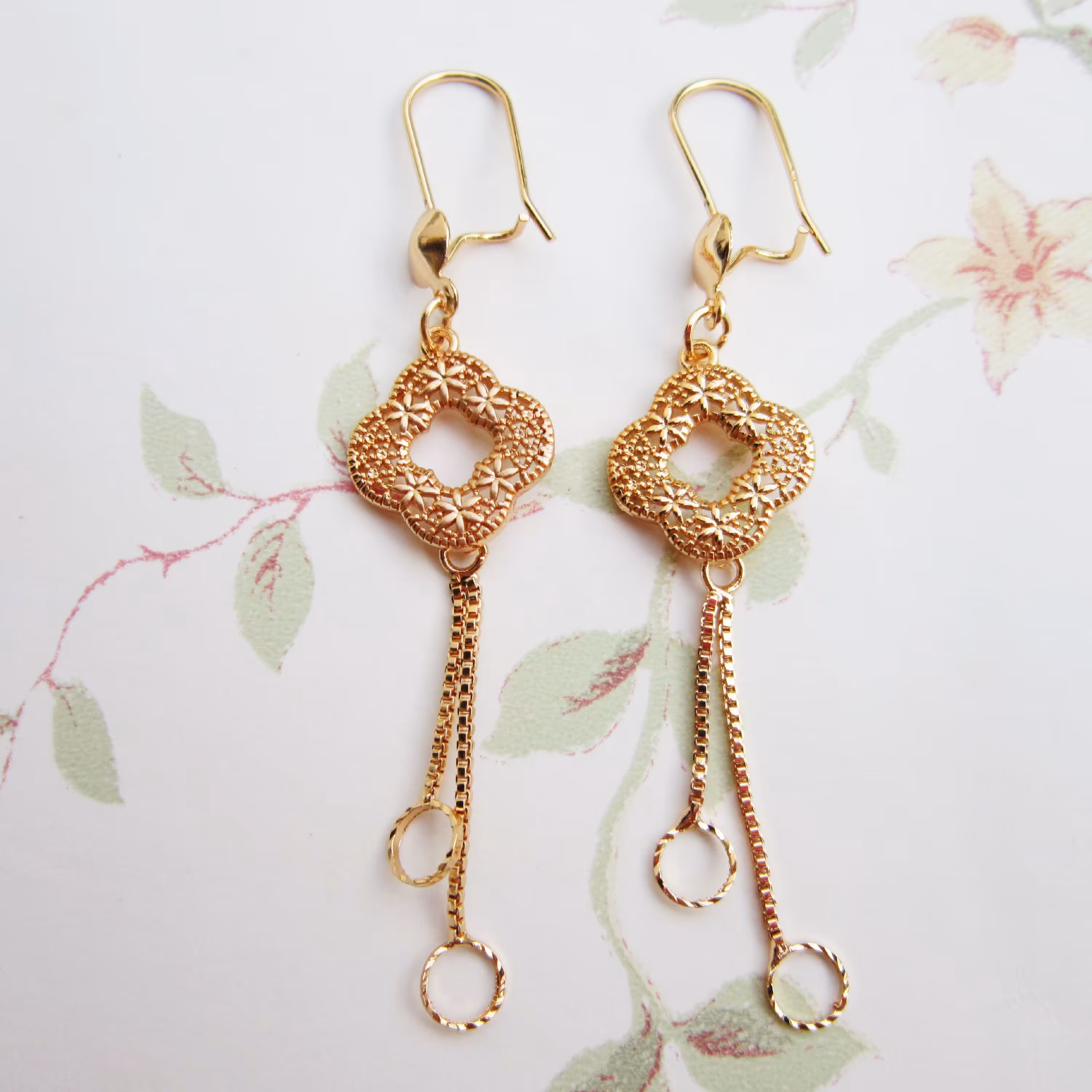 گوشواره رنگ ثابت طرح طلاکد6