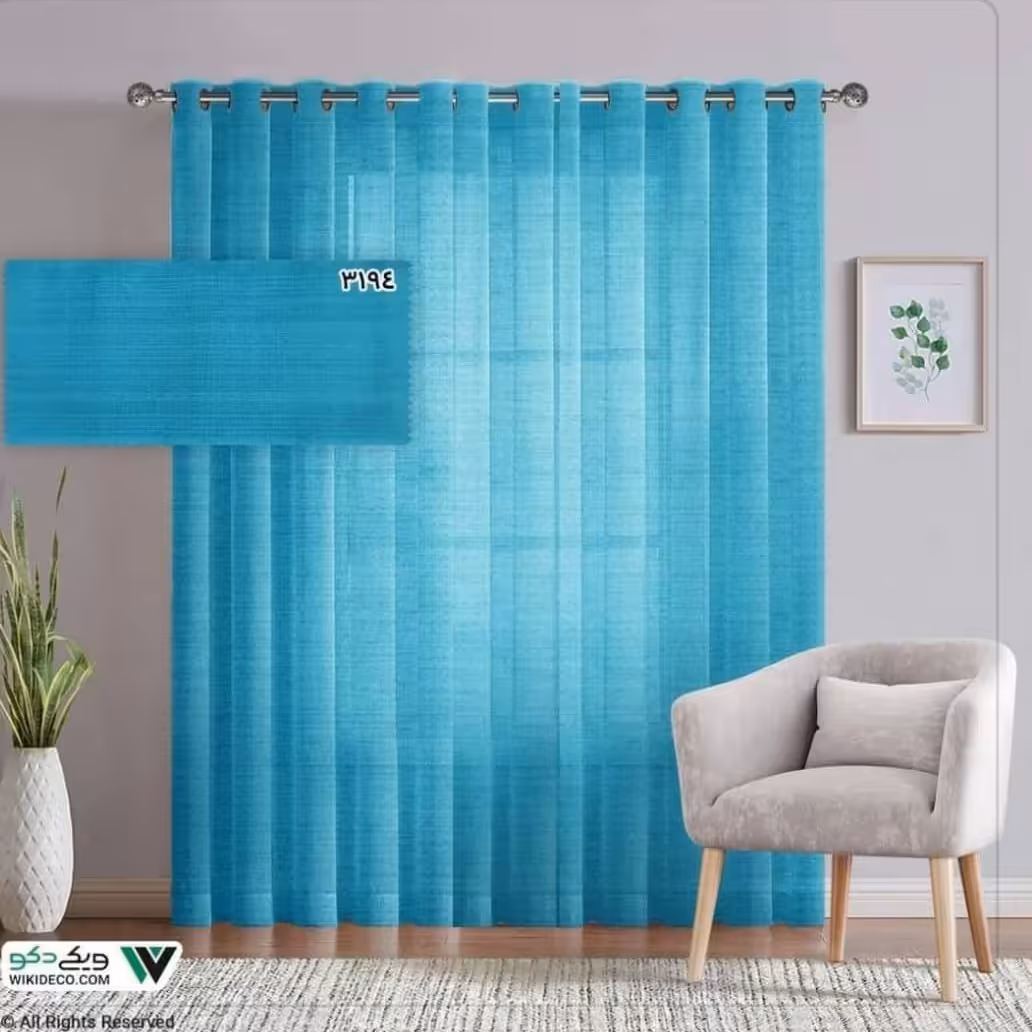 پرده حریر کتان دارای رنگ بندی