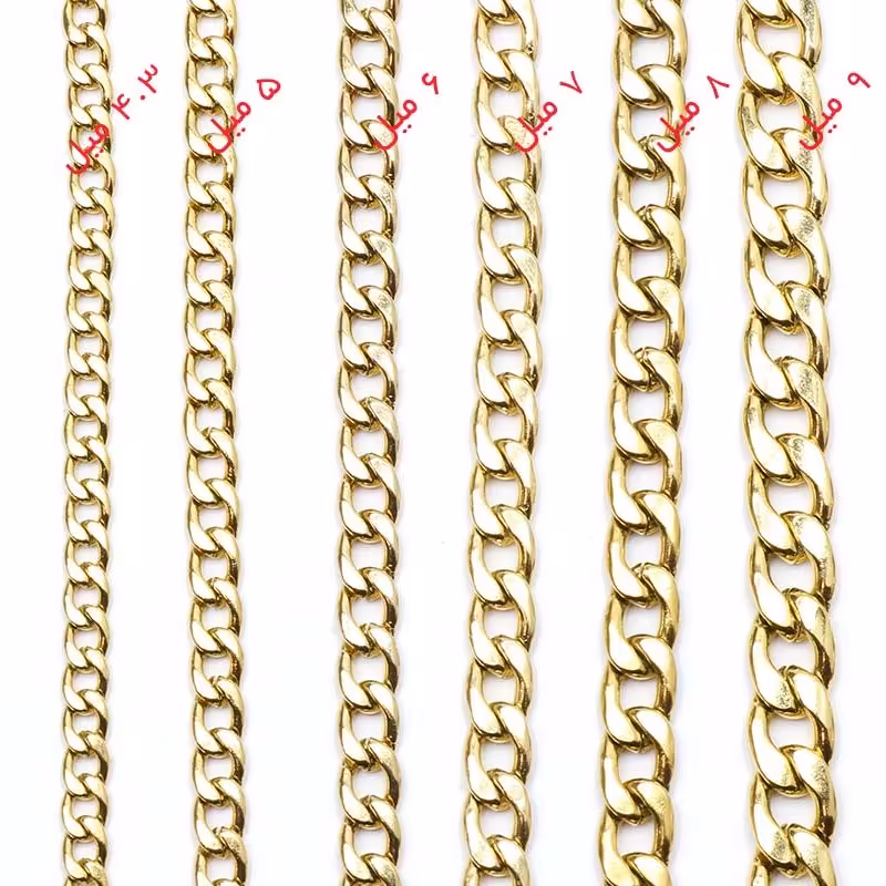 دستبند اسپورت استیل  طلایی رنگ ثابت 5 میل1820

