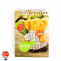 دفترچه 60 برگ سیمی آونگ جلد سخت طرح خرس کد 2594