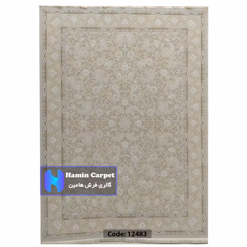 فرش 4 متری 1200 شانه تراکم 3600  نخ اکلریک گل برجسته کد AR12483