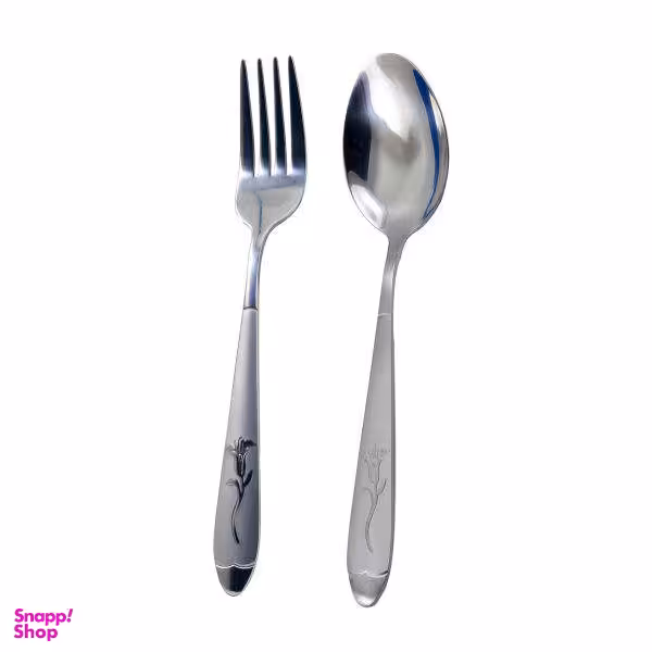 سرویس قاشق و چنگال 12 پارچه طرح میخک کد 1852