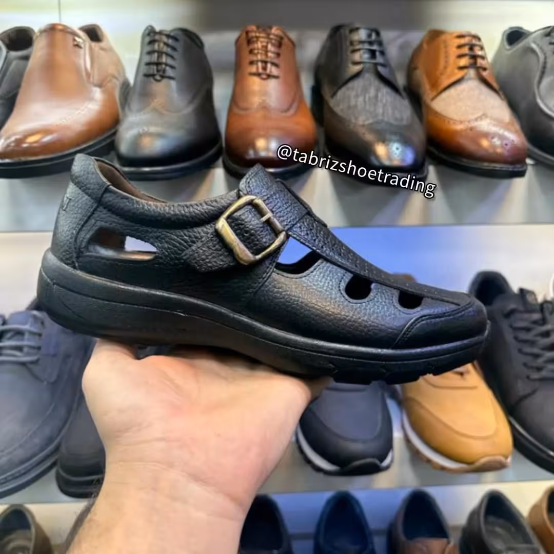 کفش مردانه تابستانی خالص چرم طبیعی گاوی زیره پیو  و طبی و سبک 