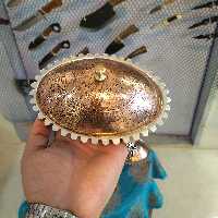 کره و پنیر خوری مسی قلم زنی