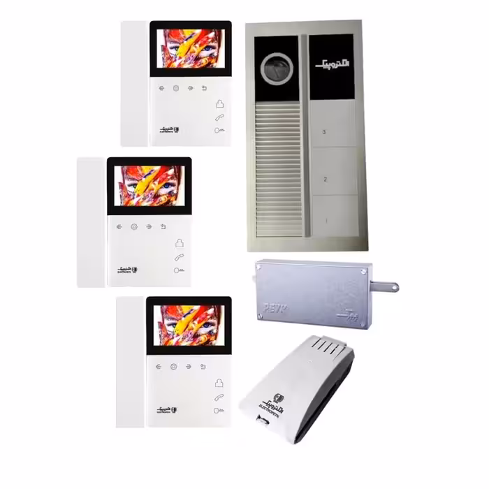 آیفون تصویری الکتروپیک . پک کامل  3  واحدی . مدل 897 با پنل لمسی رندا 1195