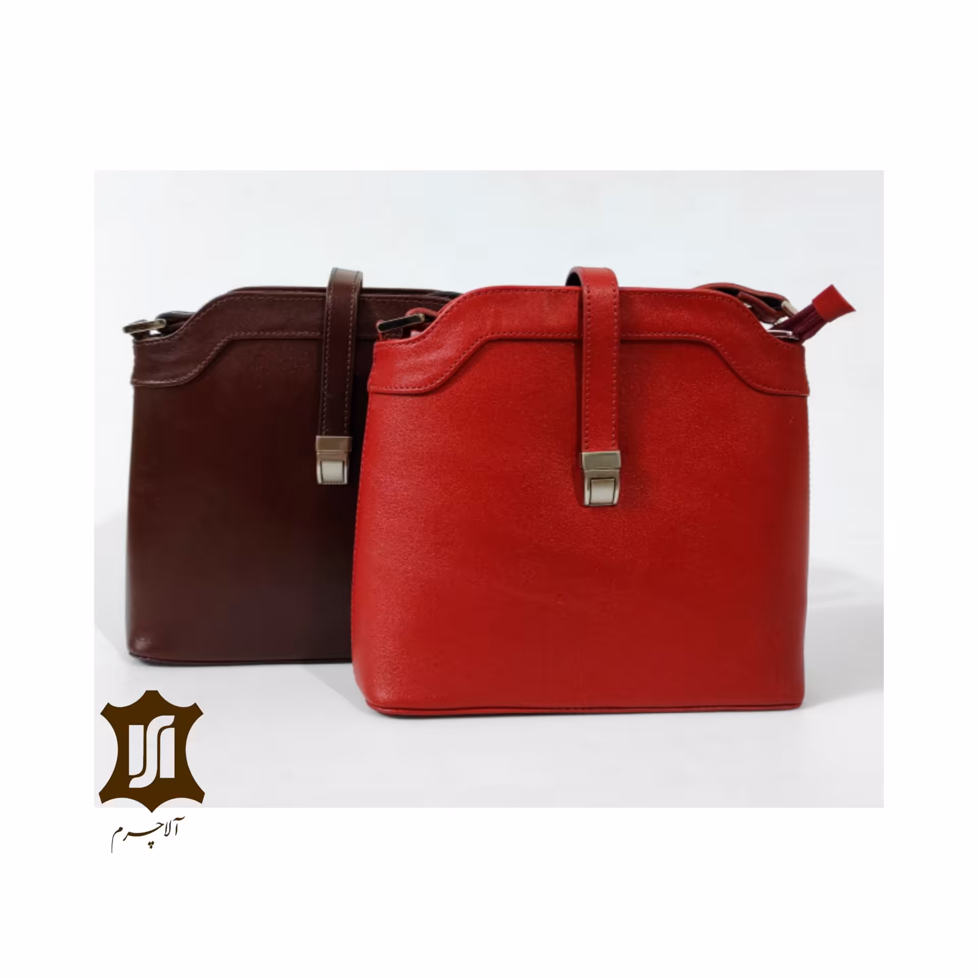 کیف دوشی زنانه چرم طبیعی گاوی ساده و فلوتر