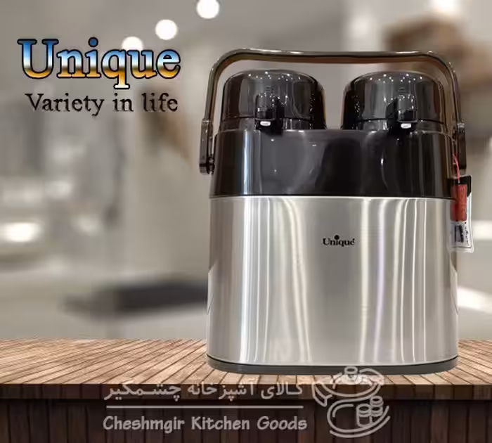 فلاسک دوقلو  یونیک شیشه دار 1 لیتر کد 9041_UN
