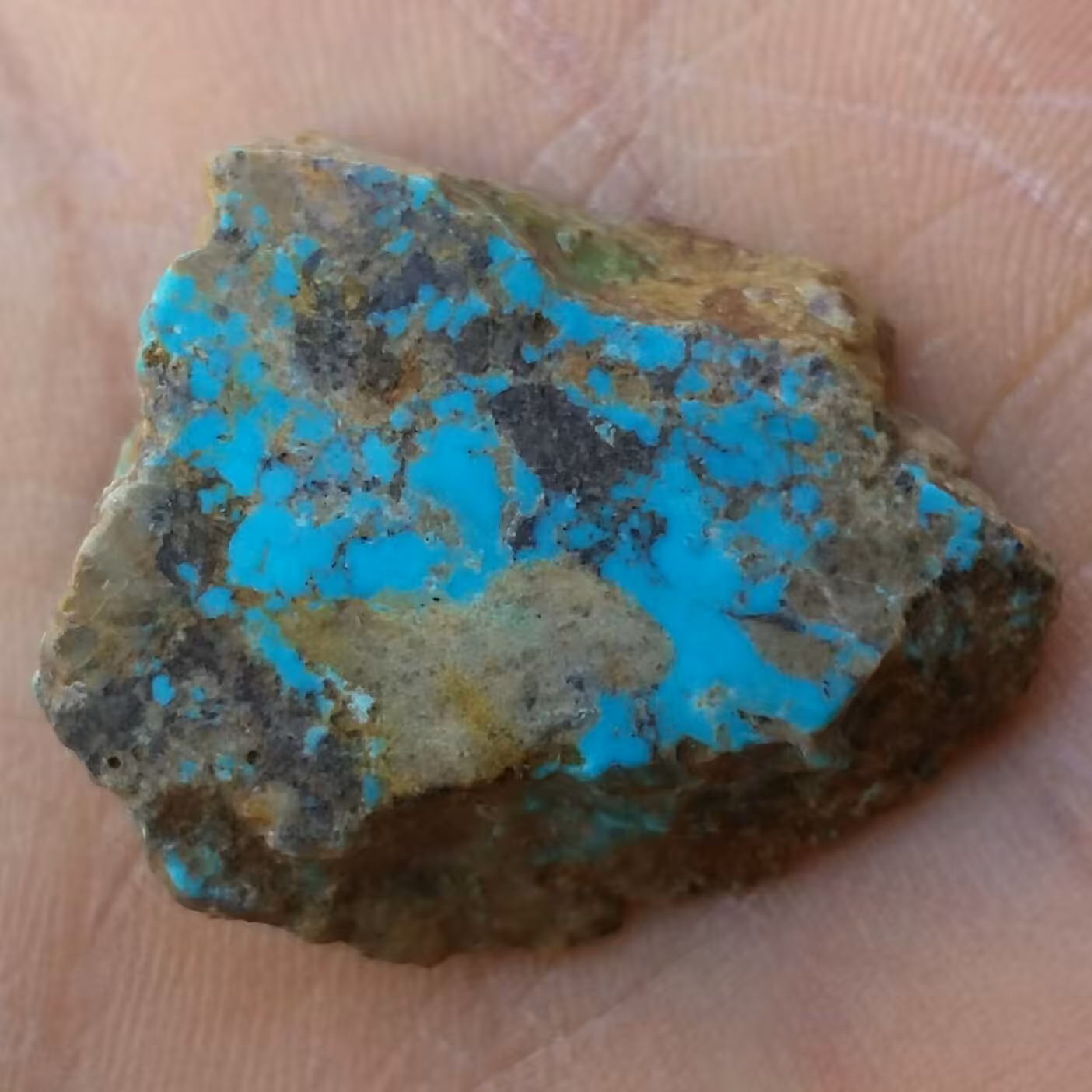 اسلایس سنگ راف فیروزه آبی اصل نیشابور 100 در 100 طبیعی شاهکار خلقت خاص زیباااا