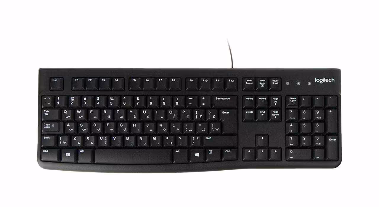 کیبورد باسیم لاجیتک K120 با حروف فارسی Keyboard Logitech