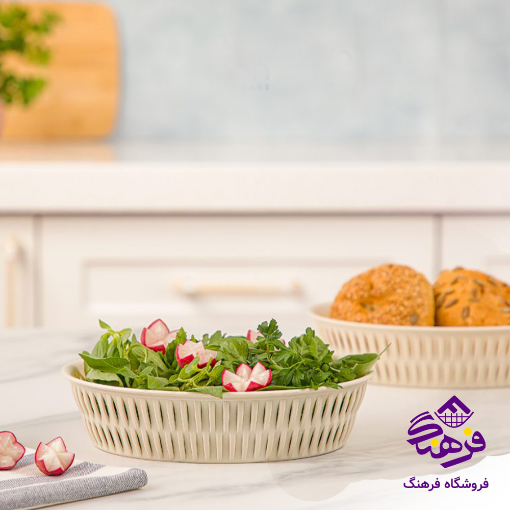 سبد نان و سبزی بیضی طرح بامبو لیمون