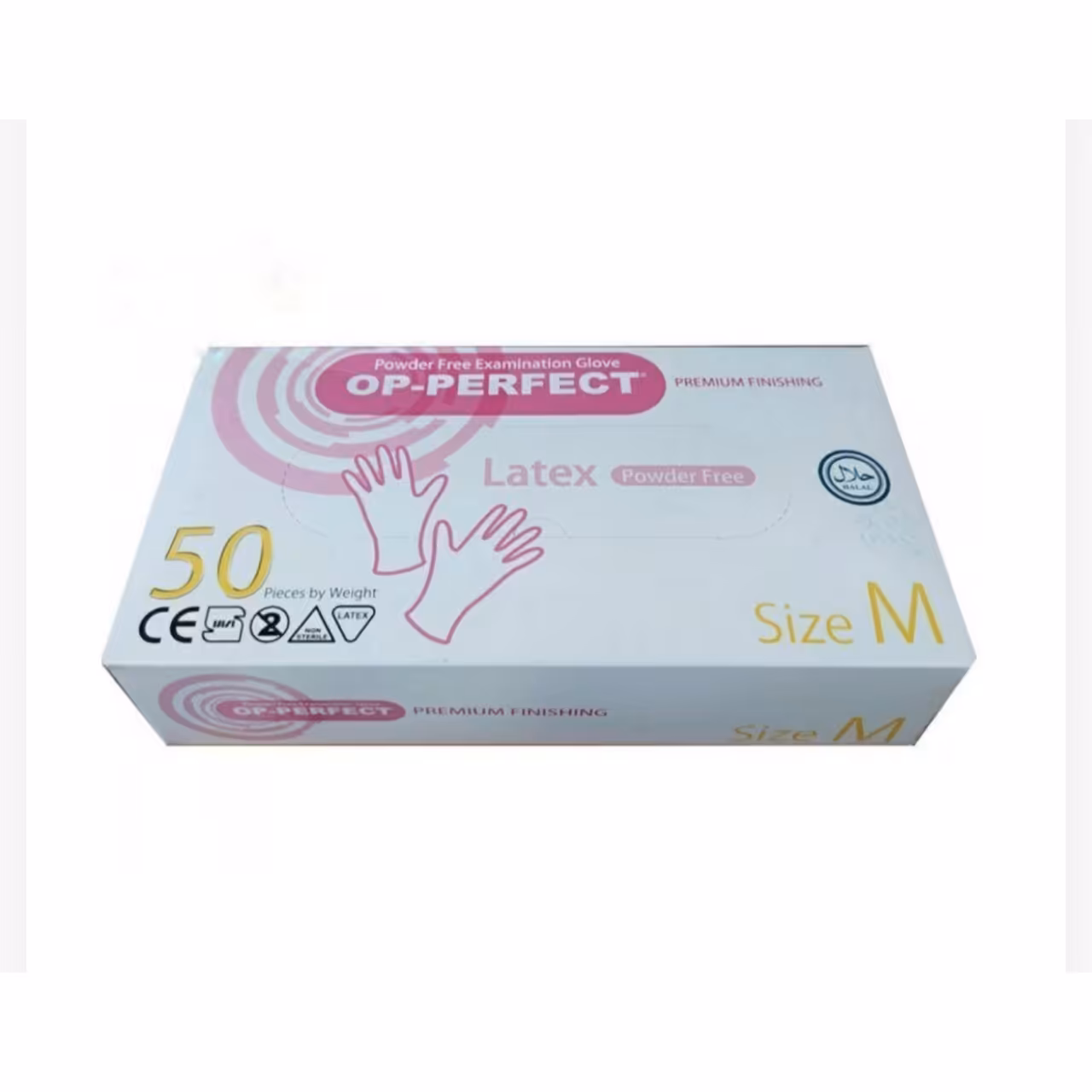 دستکش 50 عددی کرم  op perfect سایز مدیوم