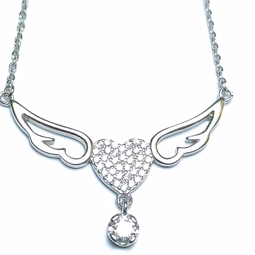  گردنبند نقره جواهری با روکش رادیوم 7