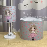 لوستر و اباژور تم دخترانه جنس طلق چاپ .قابل شستشو.تضمین کیفیت محصول