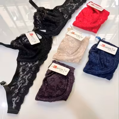 سوتین فنردار دانتل چشمی️سایز: 75 80 85 90