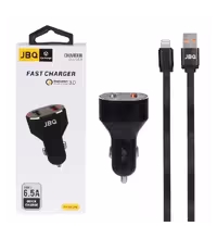 شارژر فندکی جی بی کیو مدل C-65 توان 33 وات با کابل شارژ آیفون