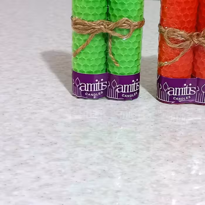 شمع موم عسلی پک دو عددی